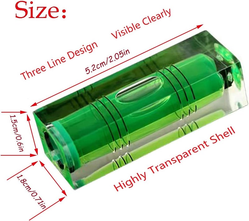 BUBLEVL Small Bubble Level Tool Mini bubbles rectangle Three Line Horizontal Pearl 522015MM Magnetic/non Dual-use High Precision For Motorhome, Camping, Trailer, Construction, Photo frame, CNC machine - Image 3